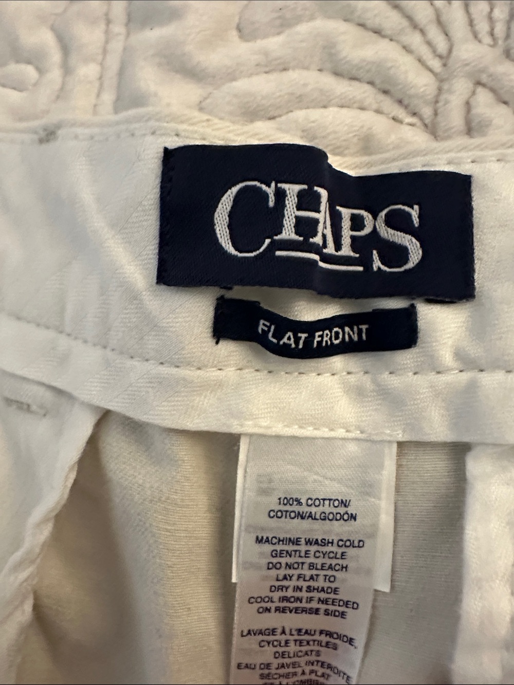 Mens Chaps Light Stone Flat Front Cotton Pants